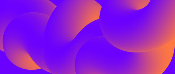 Poster - Abstract purple and orange fluid gradient background. Wavy curved flow poster wallpaper. Liquid wave backdrop. Bright colorful template for presentation, banner, flyer, booklet. Vector illustration. 
