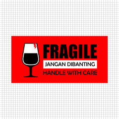 Wall Mural - Fragile, Handle with care, sticker vector