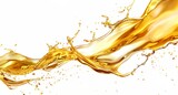 Fototapeta  - golden oil splash on white background