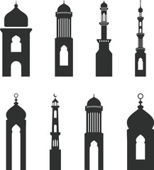 Wall Mural - Minaret Mosque vector illustration on white background