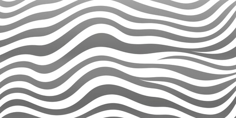 Poster - linear waves illustration of black lines on white background