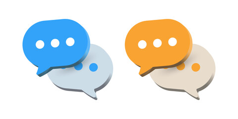 Leinwandbilder - 3d chat icon speech bubble symbol Chat message icons - talk message Bubble chat speech text box icon , social media communication background concept. vector illustration