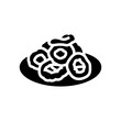 calamari rings sea cuisine glyph icon vector. calamari rings sea cuisine sign. isolated symbol illustration