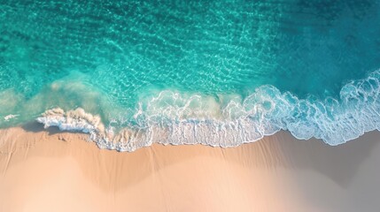  Captivating top view of the sea and beach, an amazing nature background from above. Ai Generated.