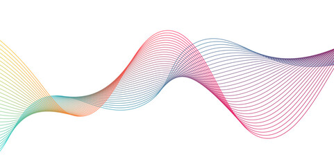 Wall Mural - abstract background with colorful waves design,Vector geometric backgrounds. Design template for cover,Futuristic technology and sound wave pattern.Stylized line art background. Vector illustration.