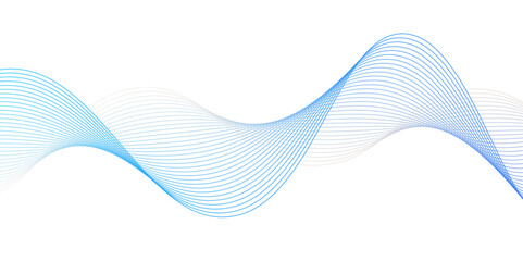 Poster - blue abstract wave lines that simulate a fluid on a white background,dynamic wave line blend for des