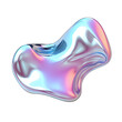 © SHOHID Graphics - 3d chrome neon fluid form liquid metallic shape isolated on white and transparent background