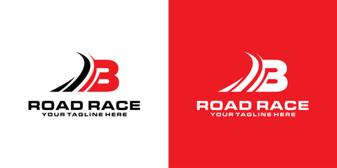 Wall Mural - letter B and road racing logo designs, racing logos, asphalt, asphalt roads, automotive and workshops