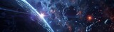 Fototapeta Kosmos - Exploration of the dark universe with 3D spaceship technology