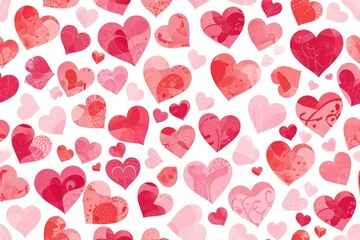 Aufkleber - Pattern of hearts in various sizes and colors