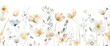 Nature’s Artistry: Elegant Botanical Watercolors and Dainty Wildflowers - A Summer Bloom Collection with Artistic Illustrations of a Pastel Garden, Isolated on a Transparent Background, PNG Cut Out.