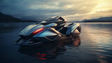 Futuristic electric jet skis water sports