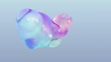 Aufkleber - A metaball animation with morphing liquid blobs. 3D Abstract Colorful Metaballs Background in Ultra HD 4K resolution. an alpha matte and a looping 3D animation.