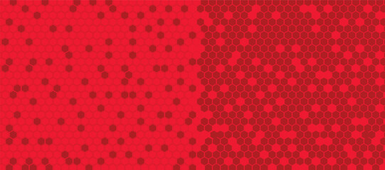 Wall Mural - Abstract red vector banner with hexagon grid. Seamless pattern background