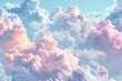 Pink Clouds in the Sky A Dreamy, Cloudy Afternoon in June Generative AI