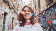 Celebrate Diversity A Woman's Smile in a Colorful World Generative AI