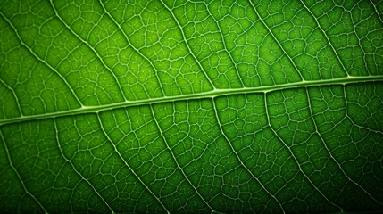 Poster - Horizontal background, Texture, Structure Of A Green Leaf. Close-up, Macro photography.