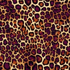 Poster - A lively, dense leopard print with bold purple spots and a textured look.