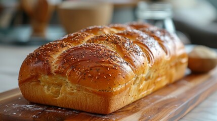 Wall Mural - bread on wooden table