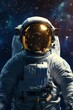 Portrait von einem Astronaut im Weltall 