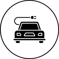 Canvas Print - Electric Car Icon