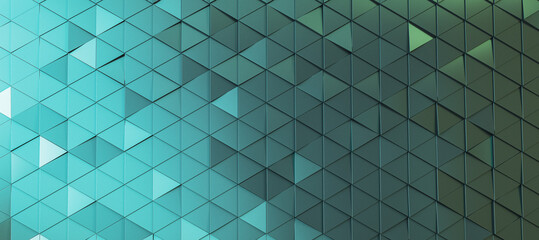Poster - Wide sparkling blue triangular landing page background. 3D Rendering.