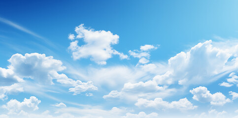 Sticker - blue sky with white cloud background. white cloud with blue sky background