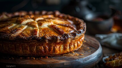 Wall Mural - Cornish pasti pie made of thin dough 