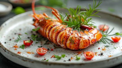 Wall Mural - shrimp on a plate