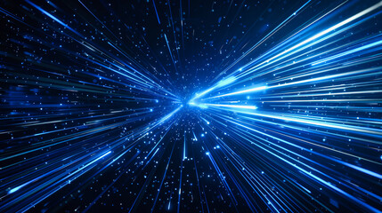 Aufkleber - Abstract blue speed lines agains a black background