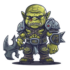 Wall Mural - Menacing Orc Warrior Character Design for T-Shirt