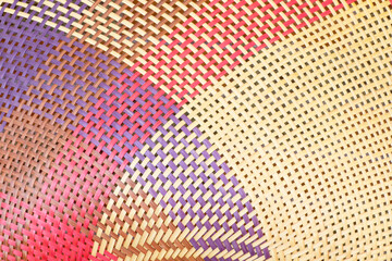 pattern of woven bamboo texture or bamboo wall background