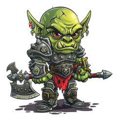 Wall Mural - Savage Orc Creature Character Design for T-Shirt