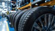 Car maintenance and care services Tires in a car repair center Tire distributor customers