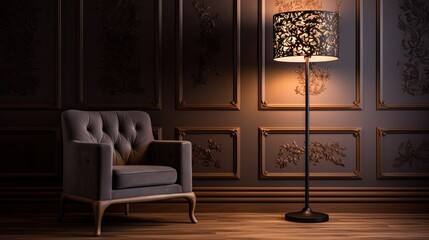 Sticker - Decorative floor lamp. Generative AI