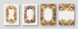floral border or frame template set for weeding cards, invitation or greeting card, Generative Ai