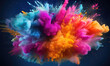 color splashes, various colors powder