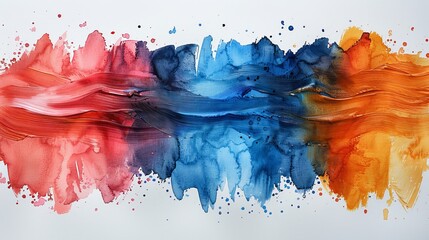 Poster - decorative brush strokes, banners, painted with watercolor on white background. i made them myself.