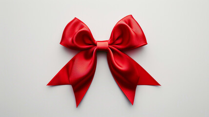 Wall Mural - A red bow on a white background.