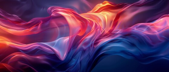Leinwandbilder - Decorative 3D Rendering on Black Background with Dynamic Curved Waves Motion, Captivating Banner Background and Wallpaper