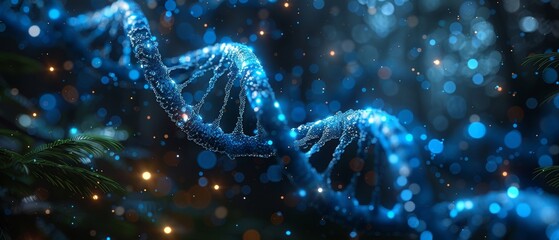 Leinwandbilder - Digital abstract background with dark and blue colors. Big data digital code, data communication and transfer of DNA biology. Futuristic information technology concept.