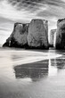 Botany Bay Kent Seastacks with slow shutter and a moody Black and White