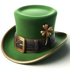 Leprechaun hat , St. Patrick’s Day, isolated on a  white background, Irish Topper hat, Celebrating Patrick's day