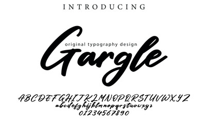 Wall Mural - Gargle Font Stylish brush painted an uppercase vector letters, alphabet, typeface