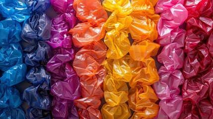 Poster - Diverse colorful plastic packs in the background