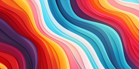 Wall Mural - illustration of abstract rainbow waves background. Created with Generative AI