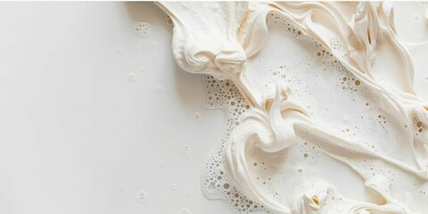 Wall Mural - a top view photo of a editorial shot of a soapy water, pure, clean, beautiful studio lighting, scandinavian