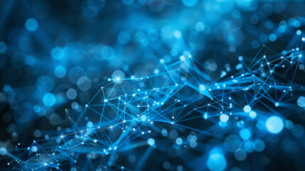 Poster - Blue Digital Abstract Background futuristic network connect Technology Illustration.
