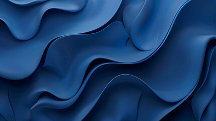 Poster - Blue Silk Wave: An Abstract Background Illustration with Smooth Texture and Flowing Design