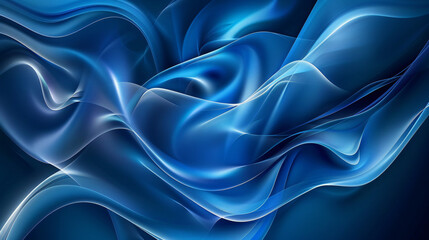 Poster - Blue Silk Wave: An Abstract Background Illustration with Smooth Texture and Flowing Design